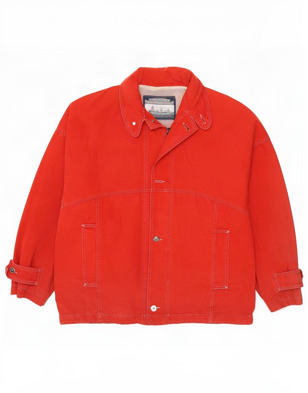 Vintage Mens Yachting Bomber Jacket UK 44 2XL Red