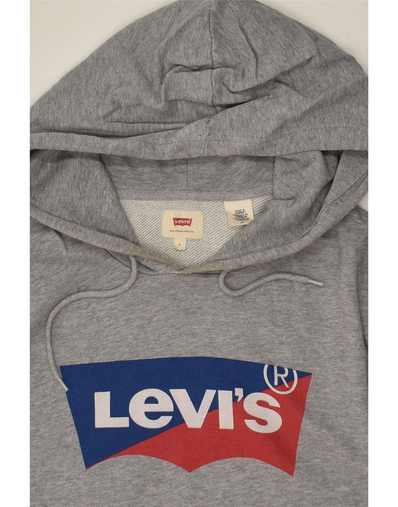 LEVI'S Mens Graphic Hoodie Jumper Large Grey Cotton | Vintage Levi's | Thrift | Second-Hand Levi's | Used Clothing | Messina Hembry 