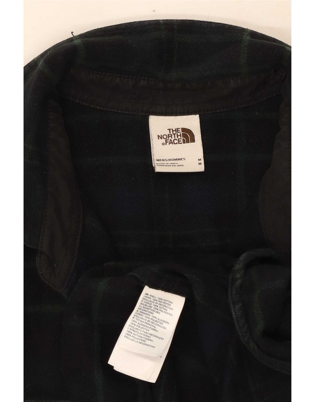 The North Face Mens Flannel Shirt Medium Navy Blue Check Cotton