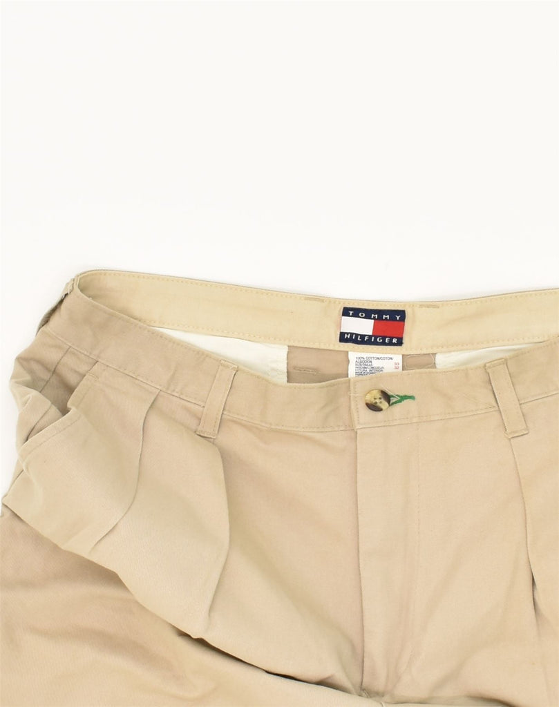 TOMMY HILFIGER Mens Pegged Casual Trousers W33 L32 Beige Cotton | Vintage Tommy Hilfiger | Thrift | Second-Hand Tommy Hilfiger | Used Clothing | Messina Hembry 