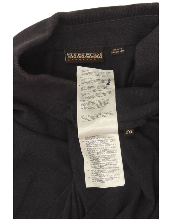 Napapijri Mens Polo Shirt 2XL Navy Blue Cotton
