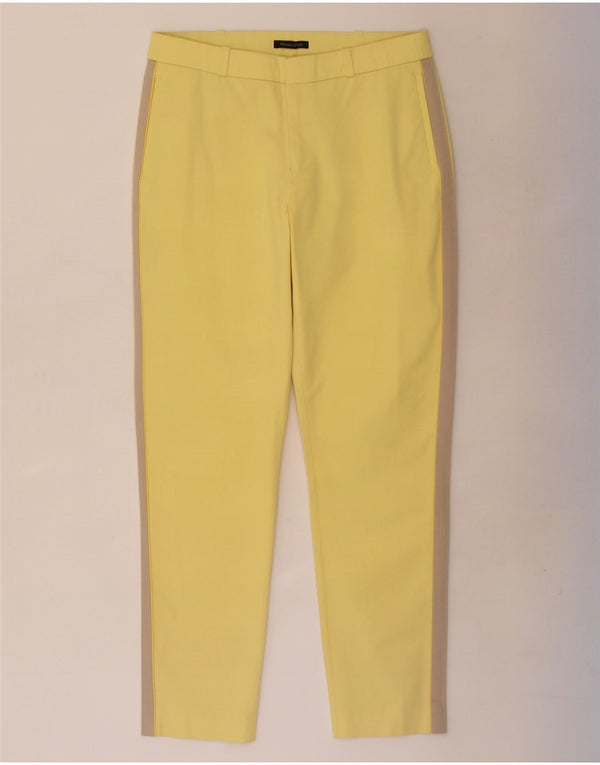 Massimo Dutti Womens Chino Trousers EU 40 Medium W28 L26 Yellow Colourblock