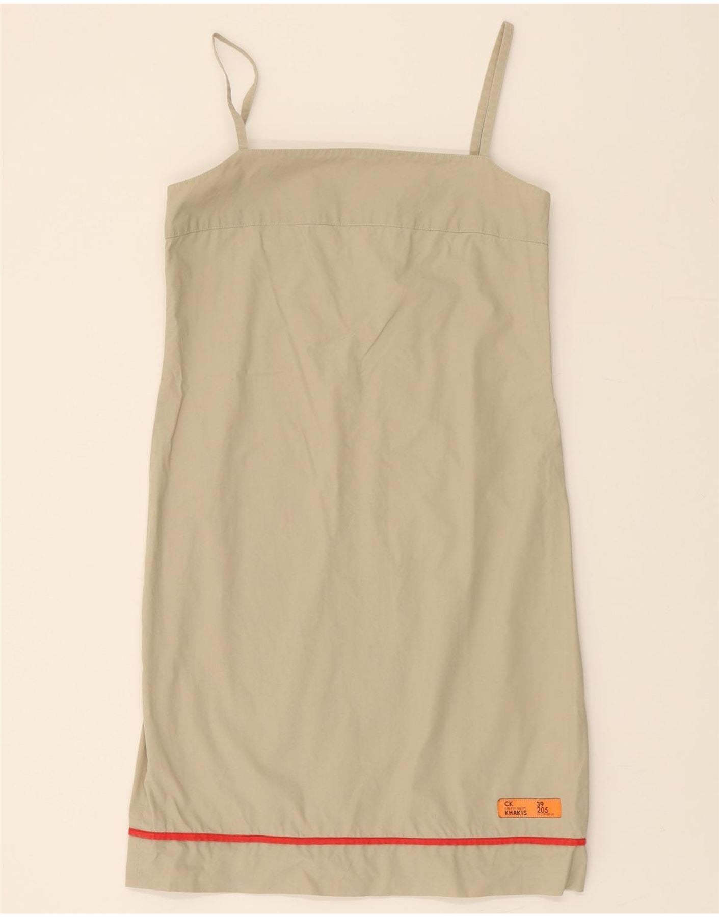CALVIN KLEIN JEANS Womens Khakis Slip Dress UK 12 Medium Beige Cotton Vintage Calvin Klein Jeans and Second-Hand Calvin Klein Jeans from Messina Hembry 