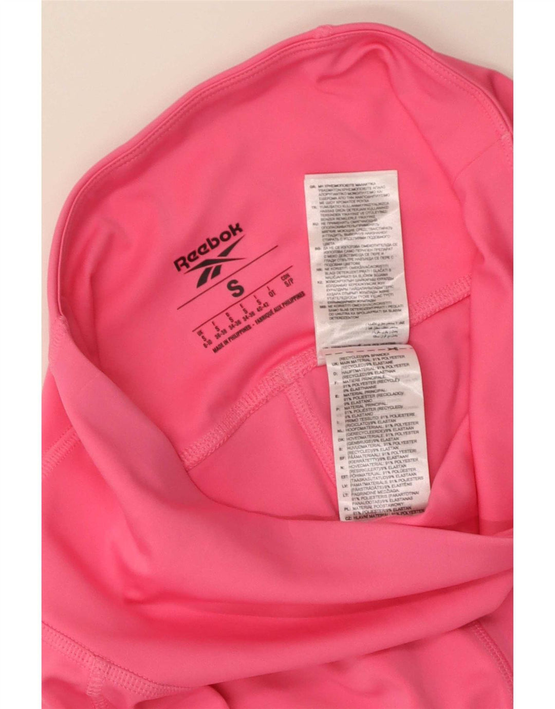 Reebok Womens Leggings UK 8/10 Small Pink Polyester