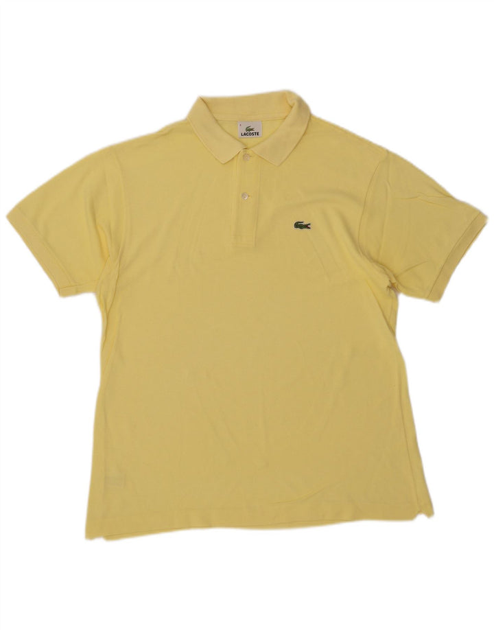 Lacoste Mens Polo Shirt Size 4 Medium Yellow Cotton