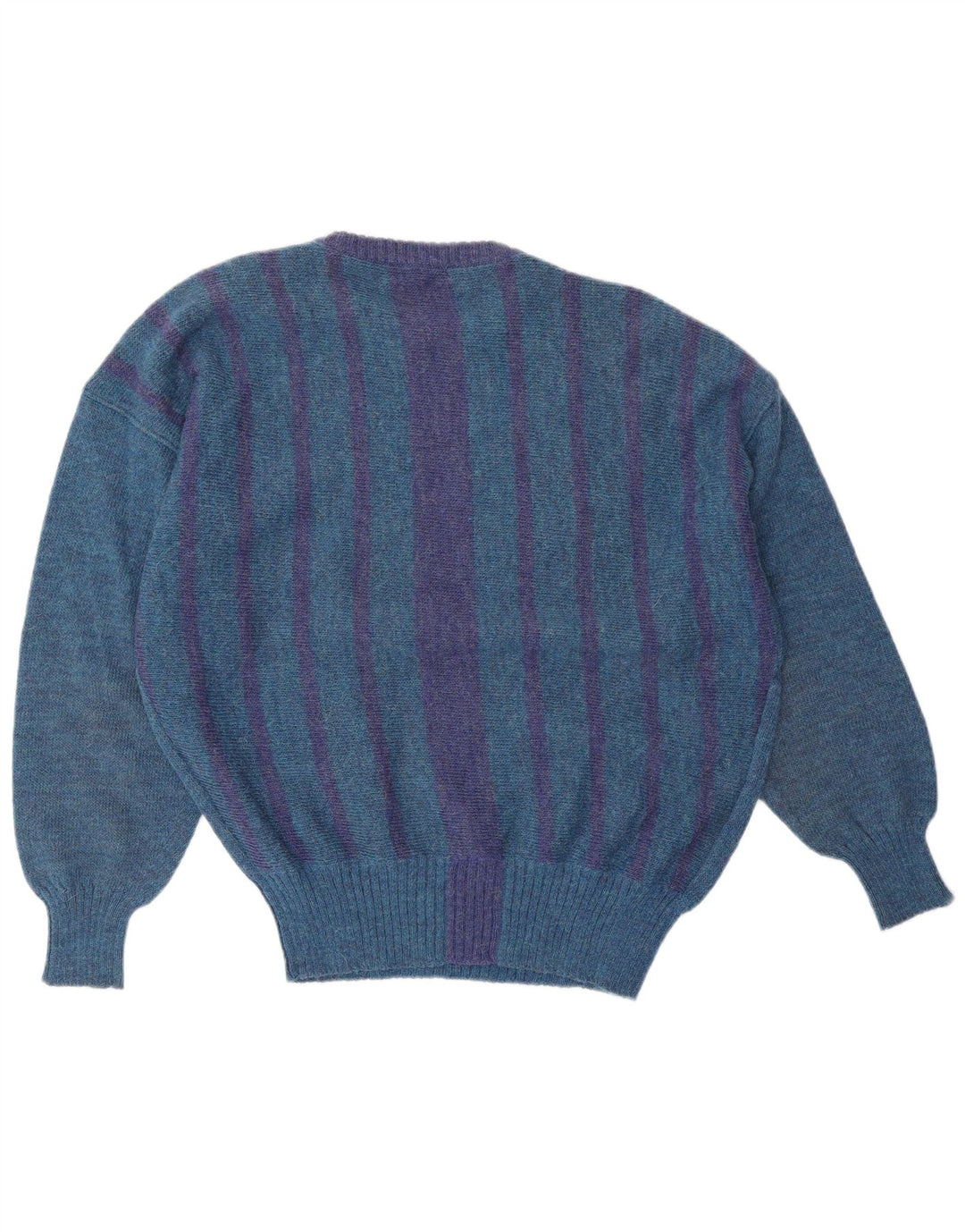 GIANNI VERSACE Mens Crew Neck Jumper Sweater Large Blue Striped Classic