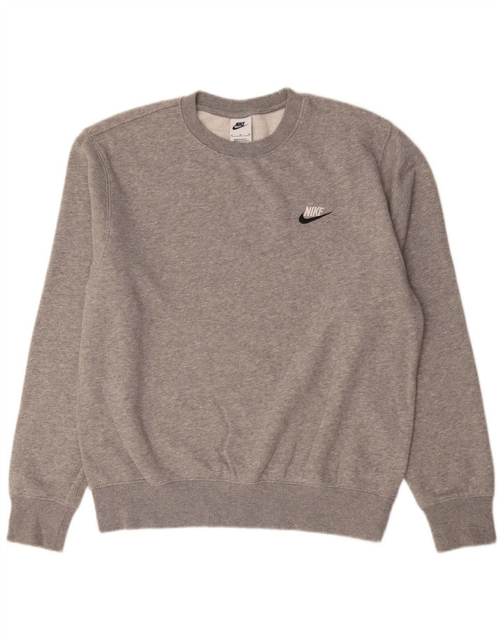 Nike Mens Sweatshirt Jumper Medium Grey Flecked Cotton