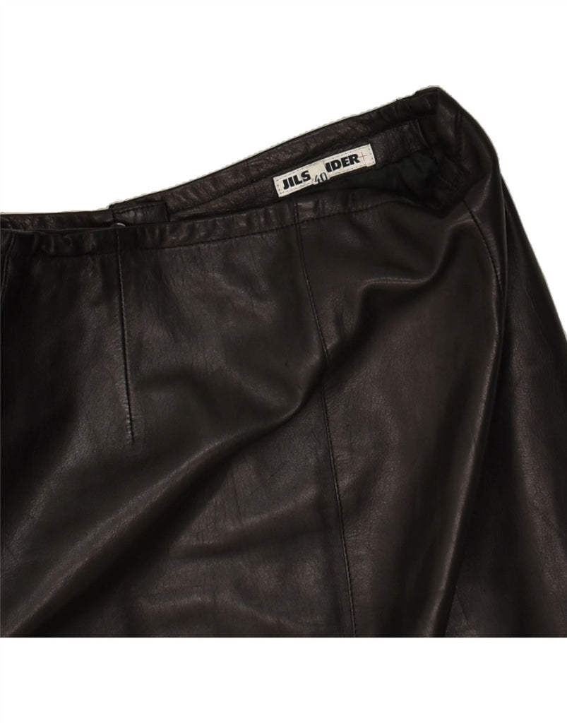 VINTAGE Womens Leather Skirt IT 40 Small W26 Black Vintage Vintage and Second-Hand Vintage from Messina Hembry 