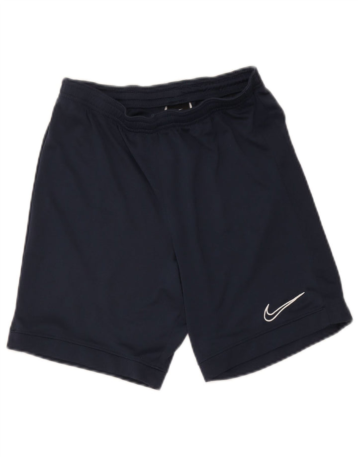 Nike Womens Dri Fit Sport Shorts UK 8 Small Navy Blue Polyester