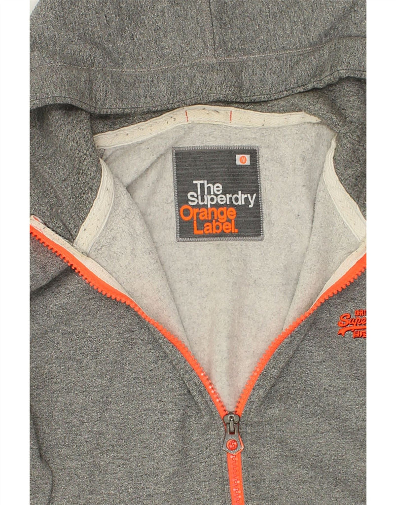 SUPERDRY Womens Zip Hoodie Sweater UK 14 Medium Grey Cotton | Vintage Superdry | Thrift | Second-Hand Superdry | Used Clothing | Messina Hembry 