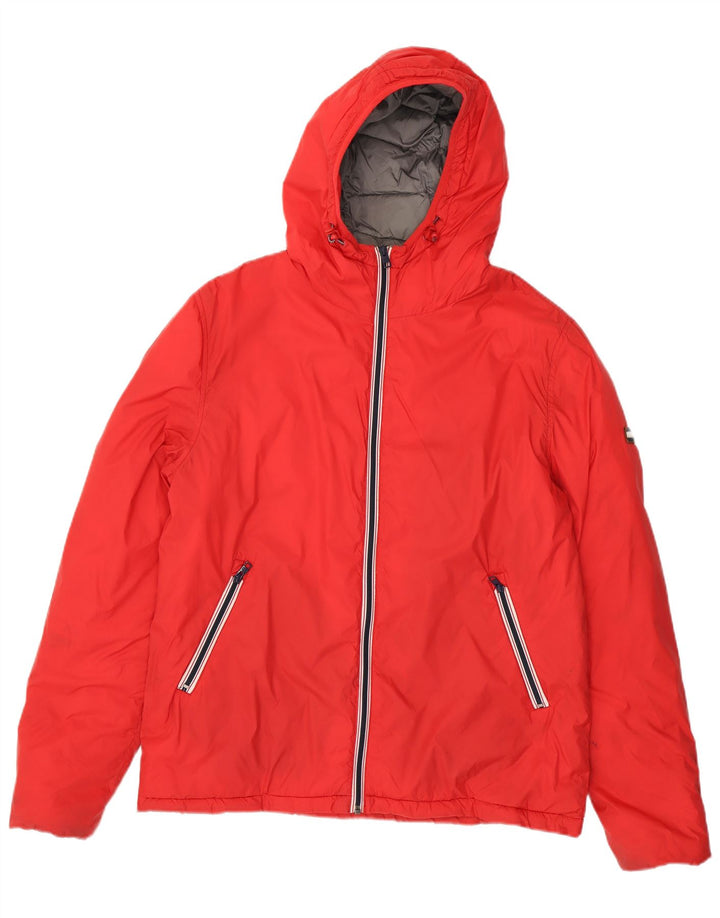 Tommy Hilfiger Mens Hooded Padded Jacket UK 40 Large Red Nylon