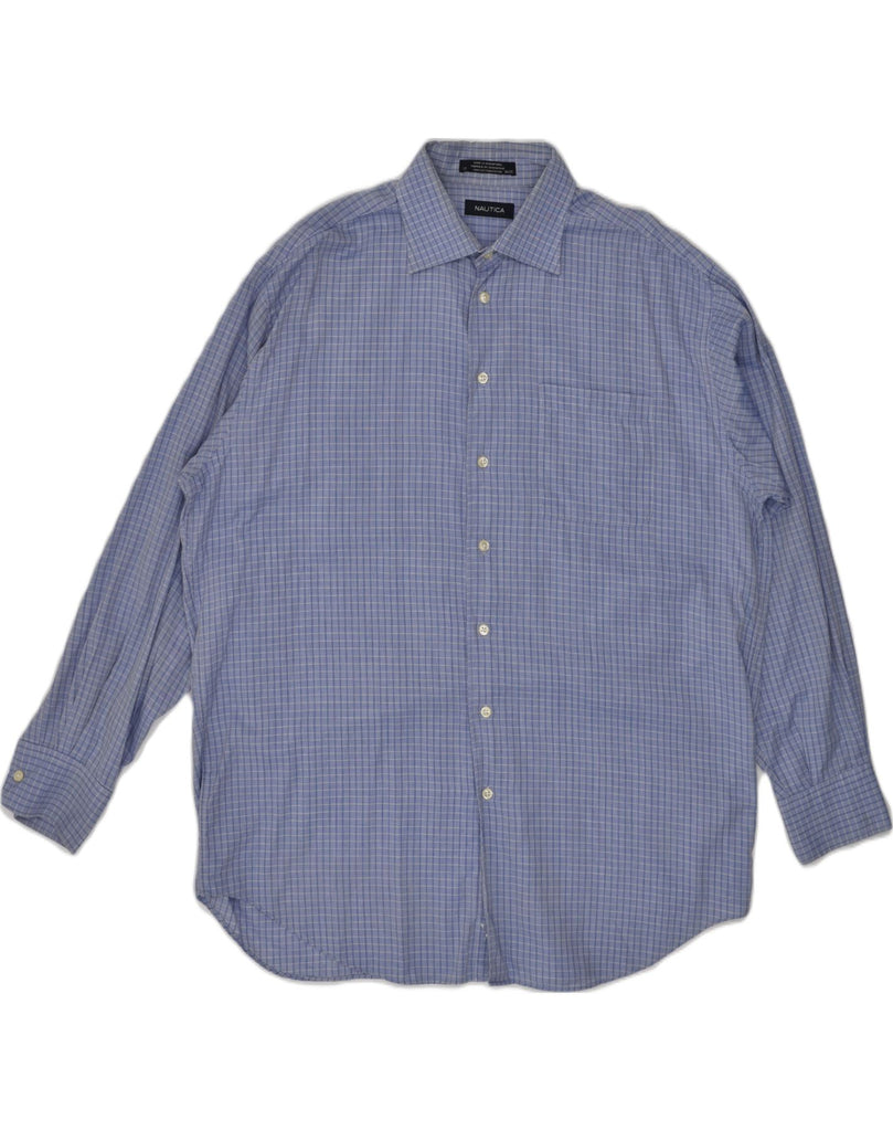 NAUTICA Mens Shirt Size 17 XL Blue Check Cotton | Vintage Nautica | Thrift | Second-Hand Nautica | Used Clothing | Messina Hembry 