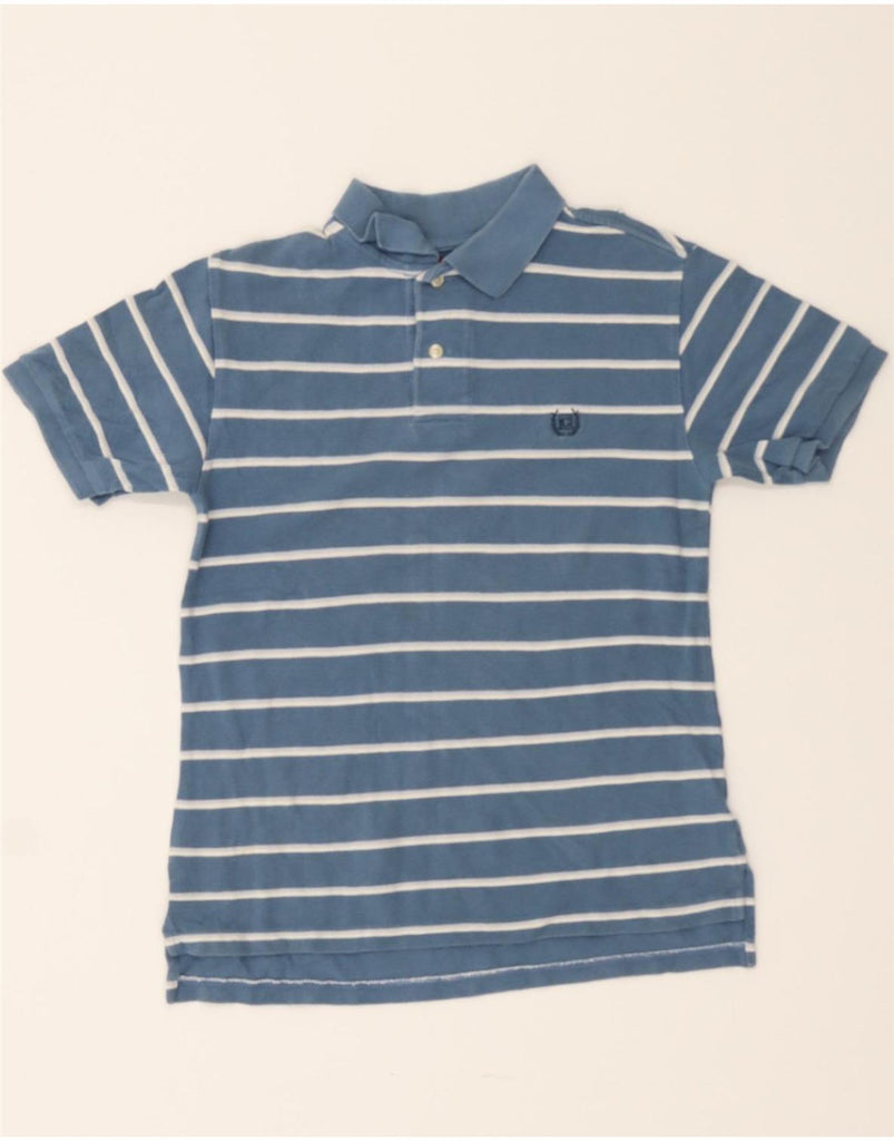 CHAPS Boys Polo Shirt 8-9 Years Small Blue Striped Vintage Chaps and Second-Hand Chaps from Messina Hembry 