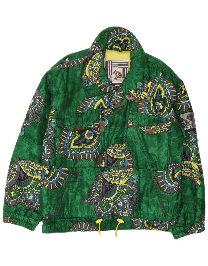 HEAD Mens Graphic Anorak Jacket UK 40 Large Green Paisley