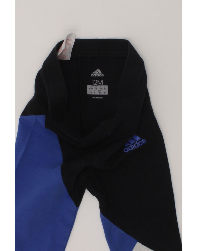 ADIDAS Baby Boys Tracksuit Trousers 9-12 Months Blue Colourblock Cotton | Vintage Adidas | Thrift | Second-Hand Adidas | Used Clothing | Messina Hembry 