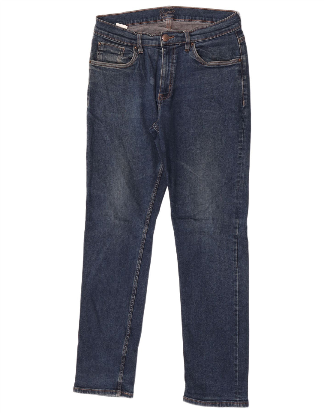 Penguin Mens Slim Jeans W34 L32 Blue Cotton