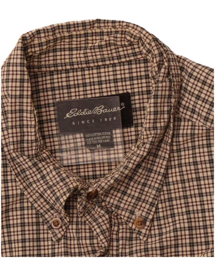 EDDIE BAUER Mens Shirt Medium Brown Check Cotton