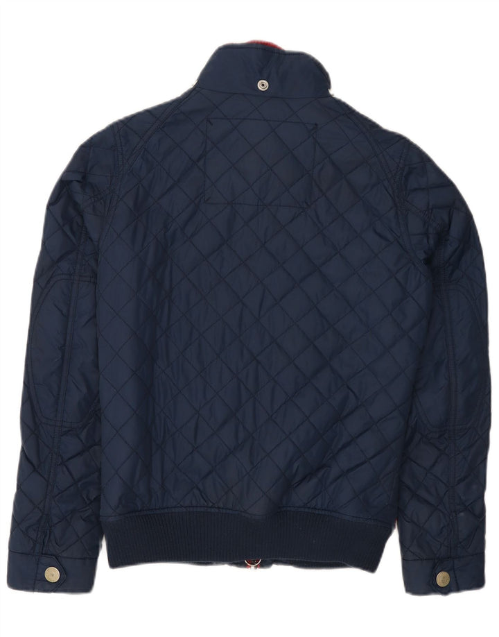 Superdry Womens Quilted Jacket UK 14 Medium Navy Blue Nylon