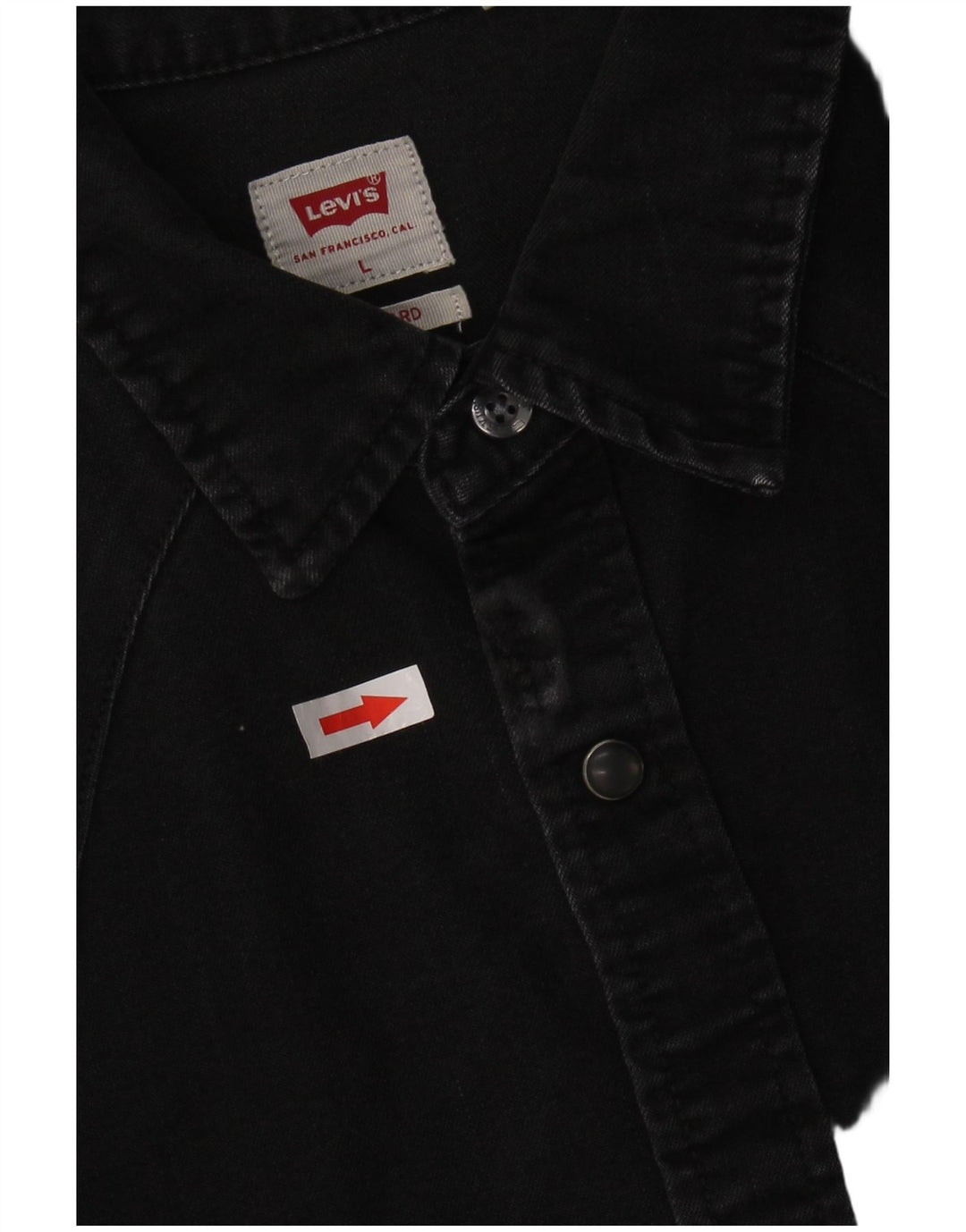 LEVI'S Mens Standard Denim Shirt Large Black Cotton