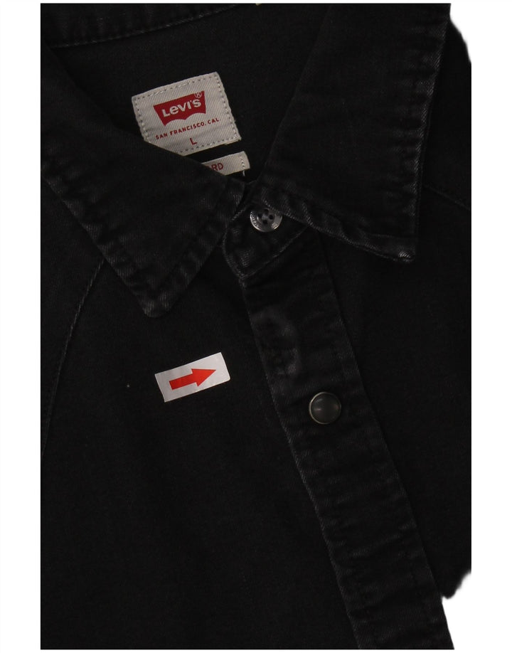 LEVI'S Mens Standard Denim Shirt Large Black Cotton