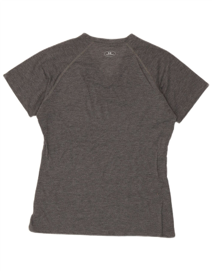 UNDER ARMOUR Womens T-Shirt Top UK 12 Medium Grey Polyester