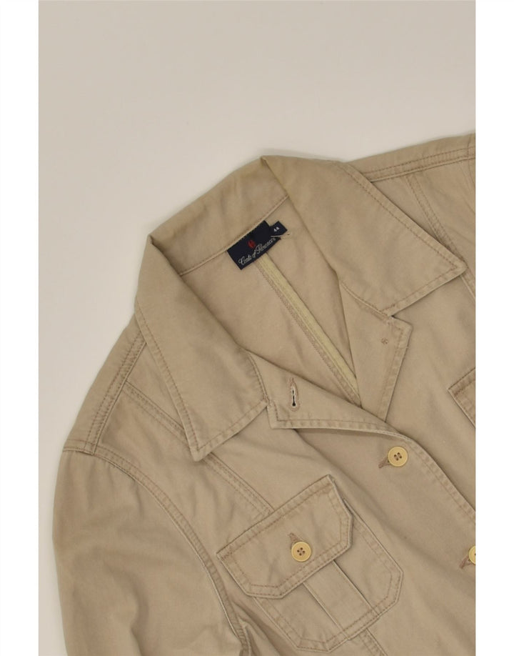 CONTE OF FLORENCE Womens 4 Button Blazer Jacket IT 44 Medium Beige Cotton | Vintage Conte of Florence | Thrift | Second-Hand Conte of Florence | Used Clothing | Messina Hembry 