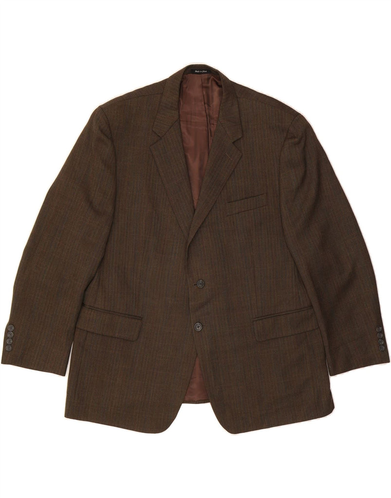 IZOD Mens Slim Fit 2 Button Blazer Jacket UK 46 3XL Brown Herringbone Vintage Izod and Second-Hand Izod from Messina Hembry 