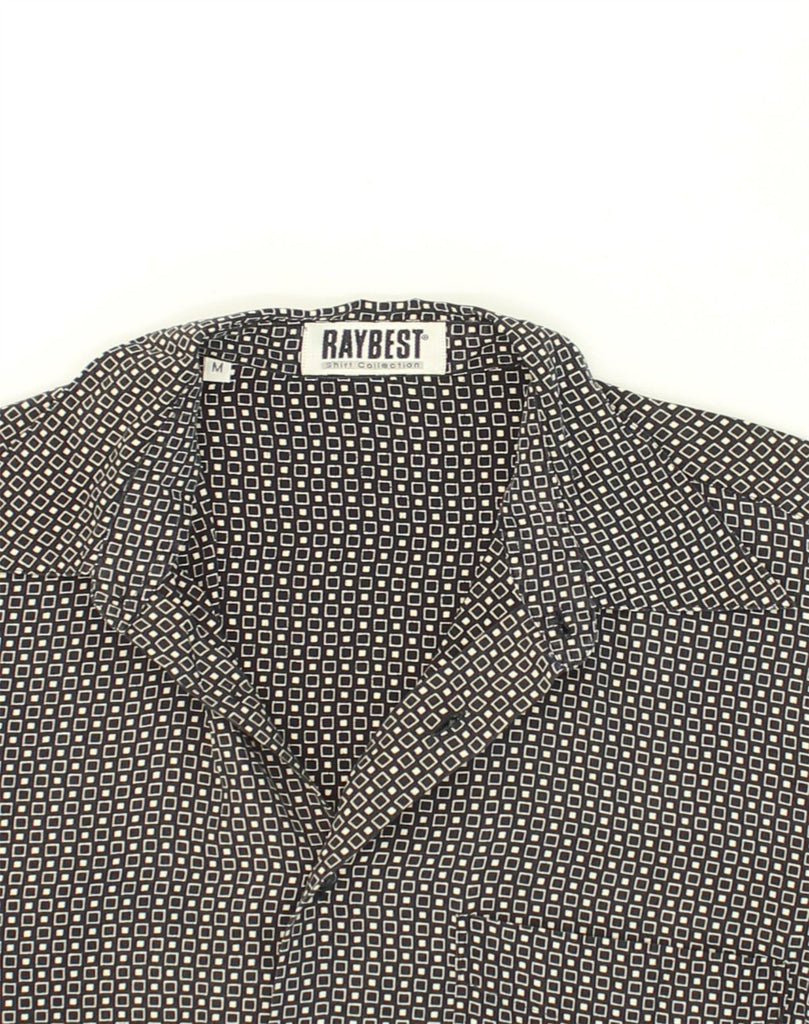 RAYBEST Mens Short Sleeve Shirt Medium Grey Check Cotton | Vintage Raybest | Thrift | Second-Hand Raybest | Used Clothing | Messina Hembry 