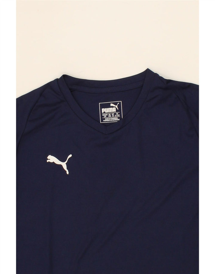 PUMA Boys T-Shirt Top 11-12 Years  Navy Blue Polyester Vintage Puma and Second-Hand Puma from Messina Hembry 