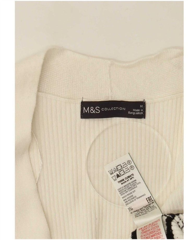 Marks & Spencer Womens Longline Cardigan Sweater UK 14 Medium Off White