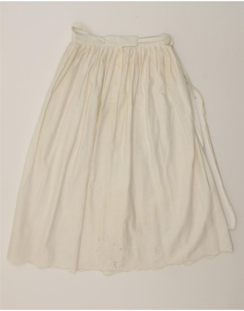MONDI Womens High Waist Pleated A-Line Skirt IT 38 XS W26  White Vintage Mondi and Second-Hand Mondi from Messina Hembry 