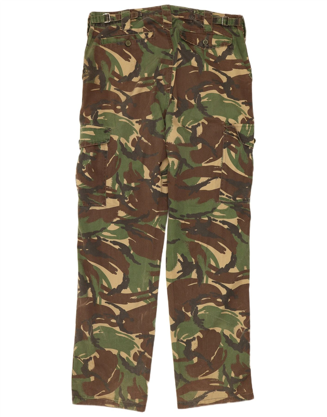 VINTAGE Mens Straight Cargo Trousers W36 L32 Khaki Camouflage Polyester