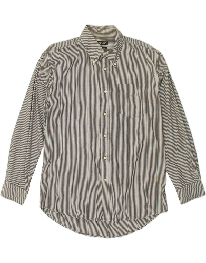 DACK'S Mens Classic Classic Fit Shirt Large Grey Pinstripe | Vintage Dack's | Thrift | Second-Hand Dack's | Used Clothing | Messina Hembry 