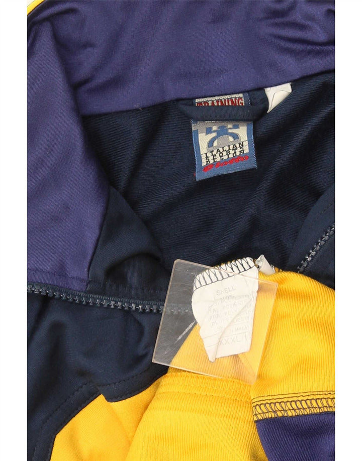 Lotto Womens Tracksuit Top Jacket UK 22 3XL Navy Blue Colourblock Polyester