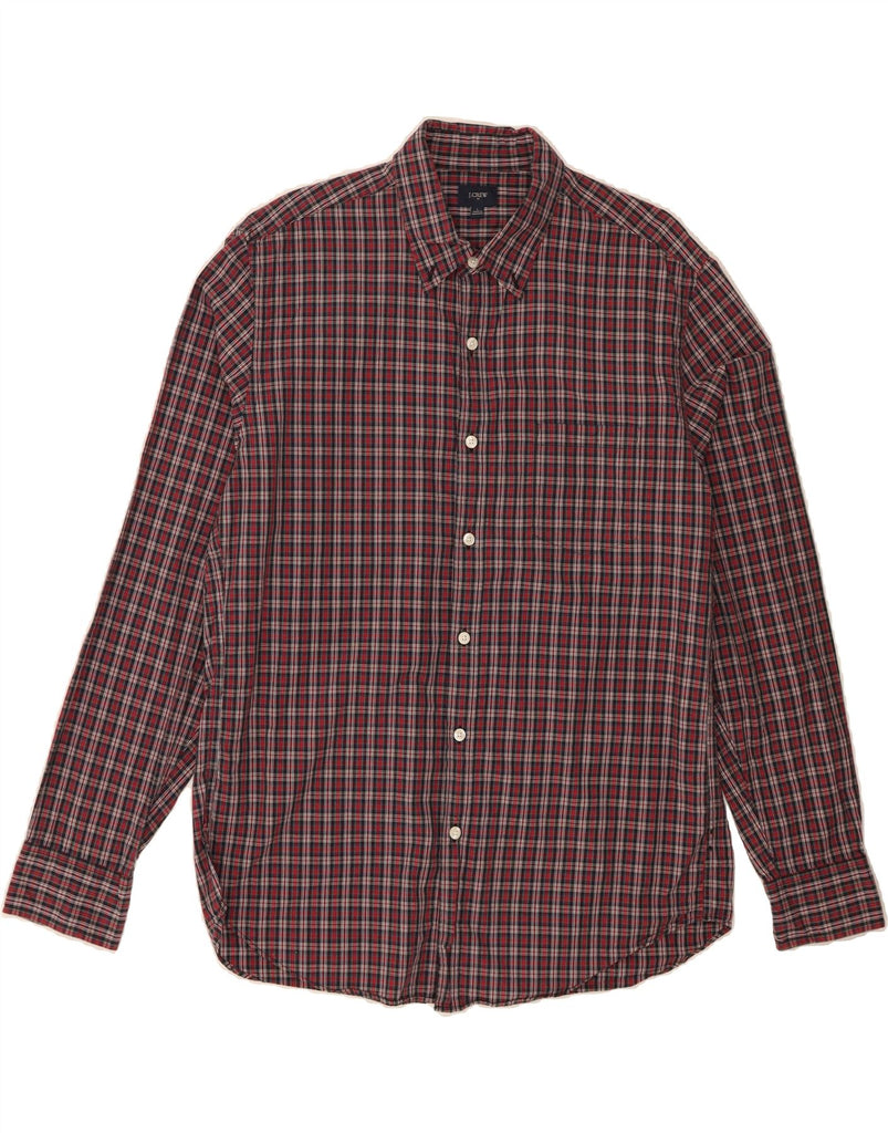 J. CREW Mens Flannel Shirt Large Red Check Cotton Vintage J. Crew and Second-Hand J. Crew from Messina Hembry 
