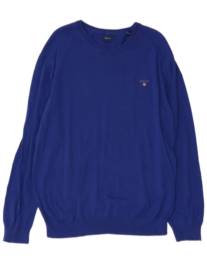 GANT Mens Boat Neck Jumper Sweater XL Blue Cotton