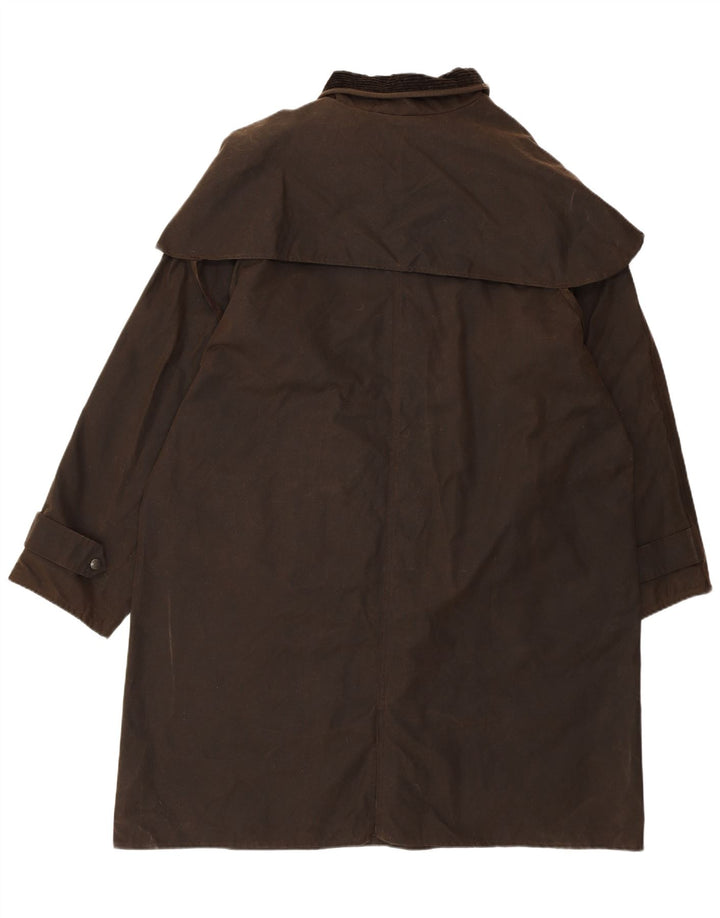 DRIZA - BONE  Mens Waxed Cotton Trench Coat UK 42 XL Brown Cotton