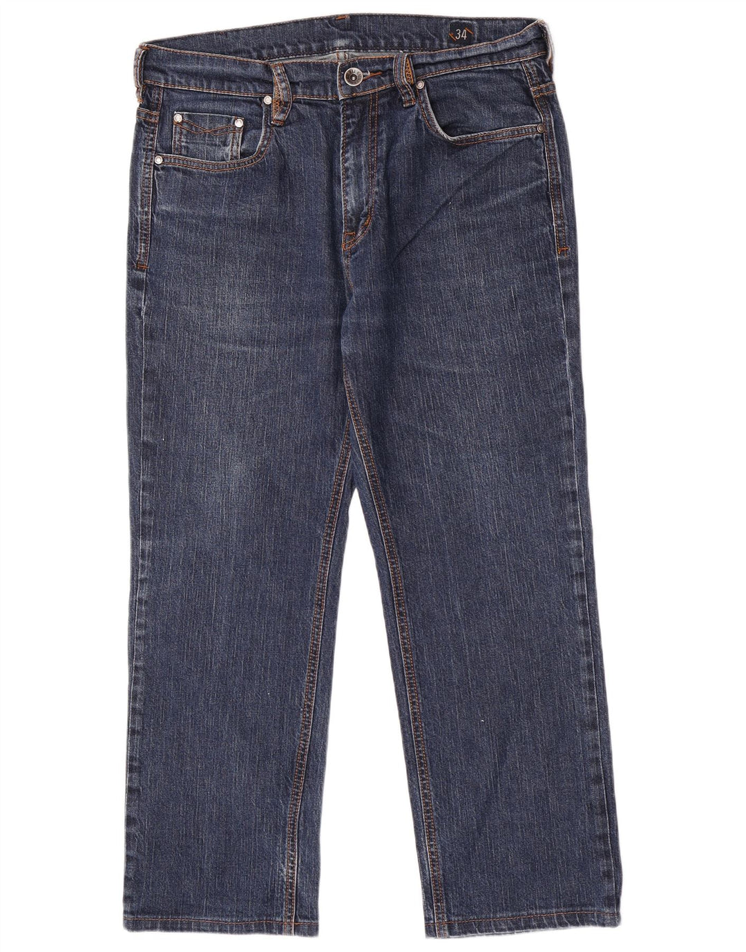 Rifle Mens Straight Jeans W34 L26 Blue Cotton