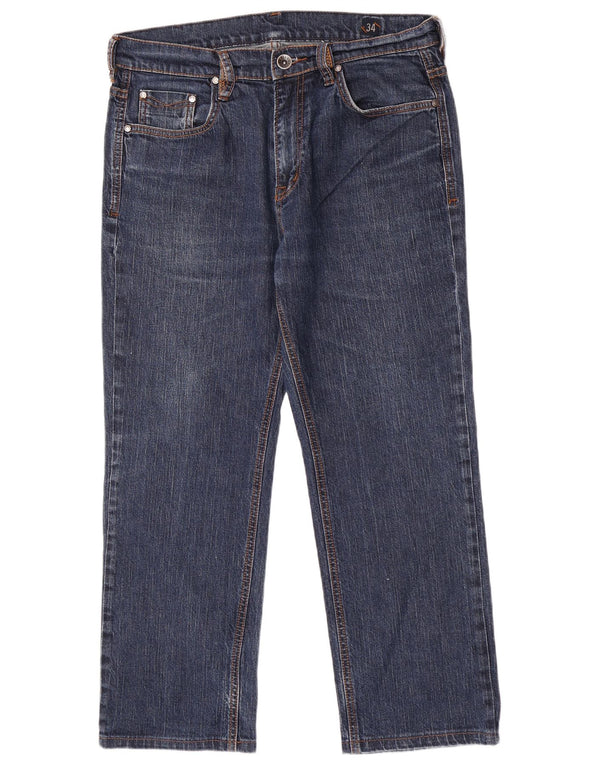Rifle Mens Straight Jeans W34 L26 Blue Cotton