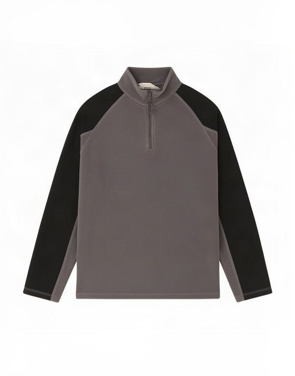Mountain Warehouse Mens Zip Neck Fleece Jumper Medium Grey Colourblock