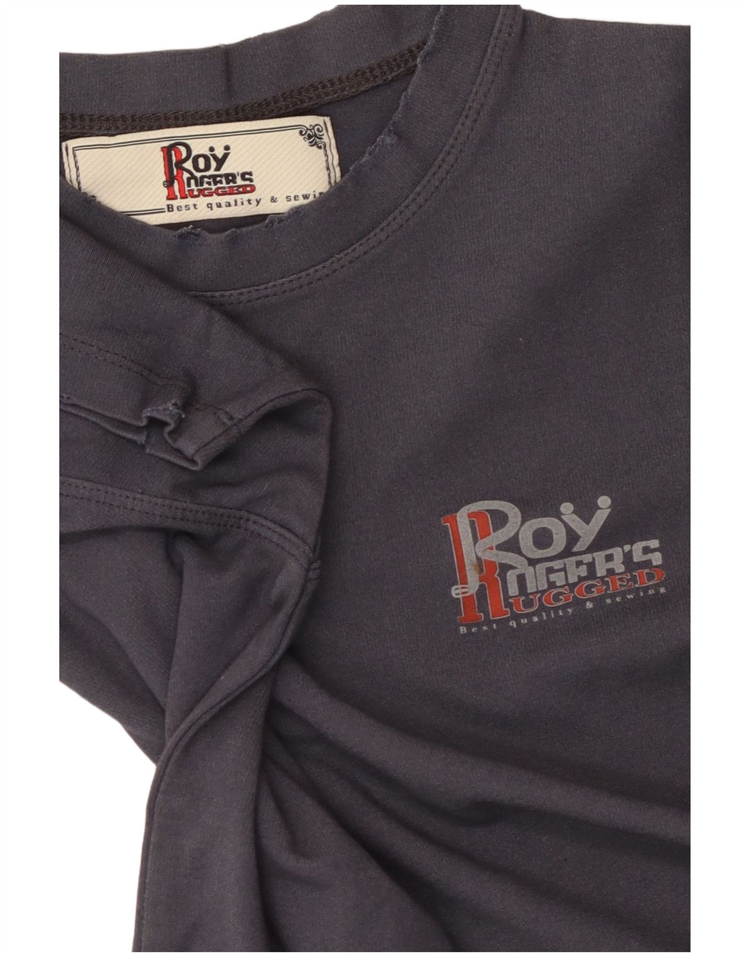 ROY ROGERS Boys Graphic T-Shirt Top 13-14 Years Large Navy Blue Cotton
