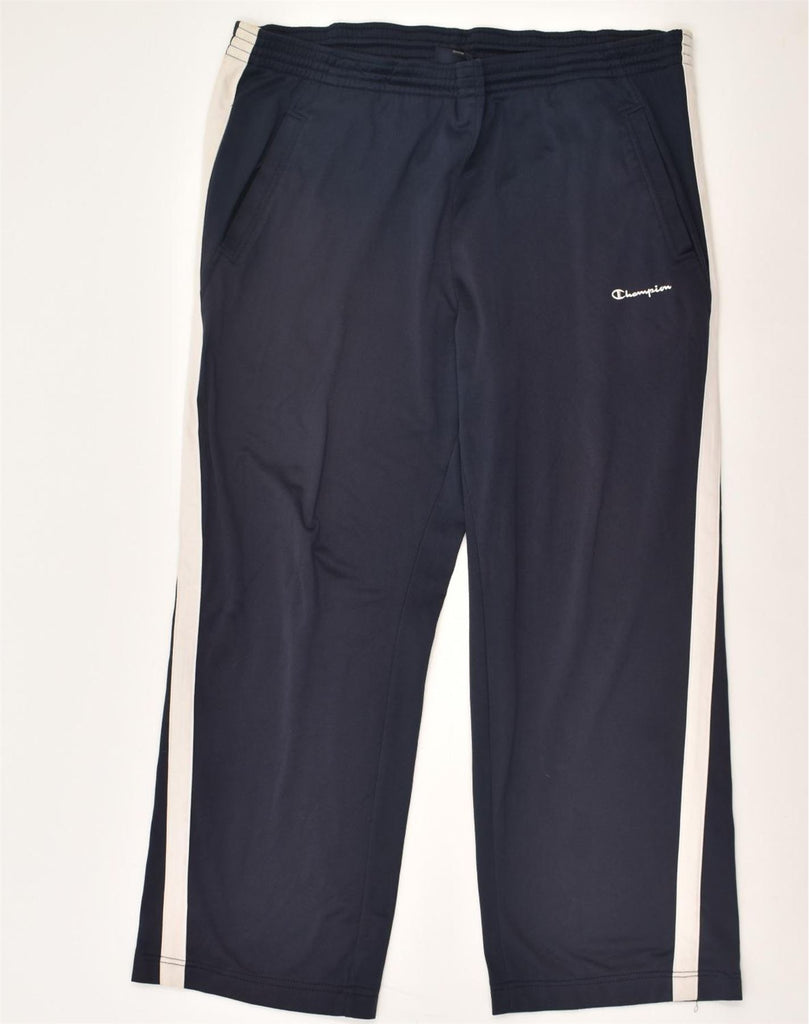 CHAMPION Mens Tracksuit Trousers XL Navy Blue Polyester | Vintage Champion | Thrift | Second-Hand Champion | Used Clothing | Messina Hembry 