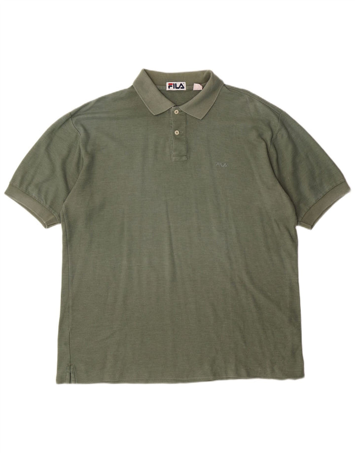 Fila Mens Polo Shirt IT 56 XL Green Cotton