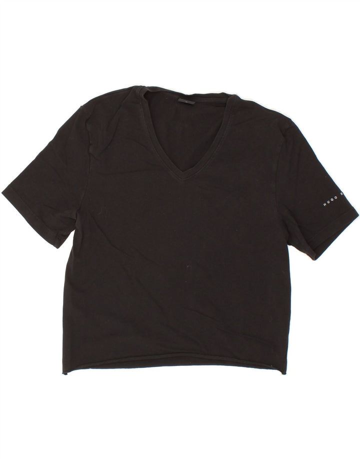HUGO BOSS Womens T-Shirt Top UK 12 Medium Black Cotton Vintage Hugo Boss and Second-Hand Hugo Boss from Messina Hembry 