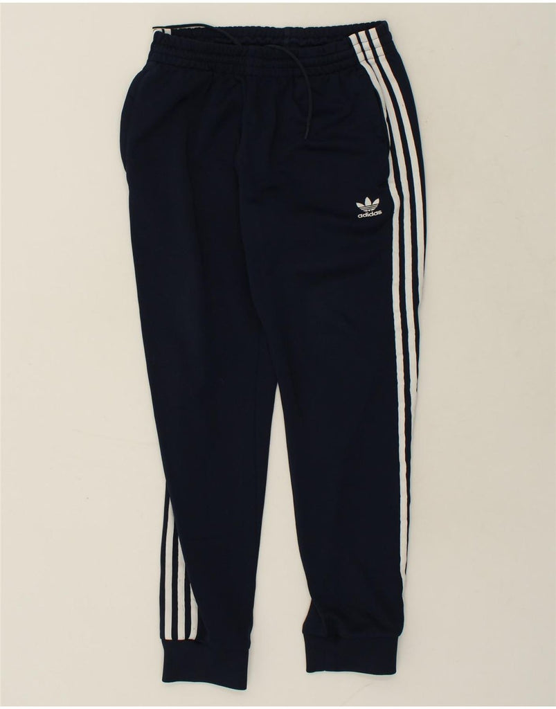 ADIDAS Mens Tracksuit Trousers Joggers Medium Navy Blue Cotton | Vintage Adidas | Thrift | Second-Hand Adidas | Used Clothing | Messina Hembry 