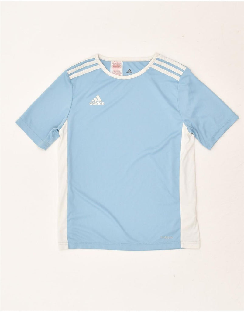 ADIDAS Boys T-Shirt Top 11-12 Years Medium  Blue Polyester | Vintage Adidas | Thrift | Second-Hand Adidas | Used Clothing | Messina Hembry 