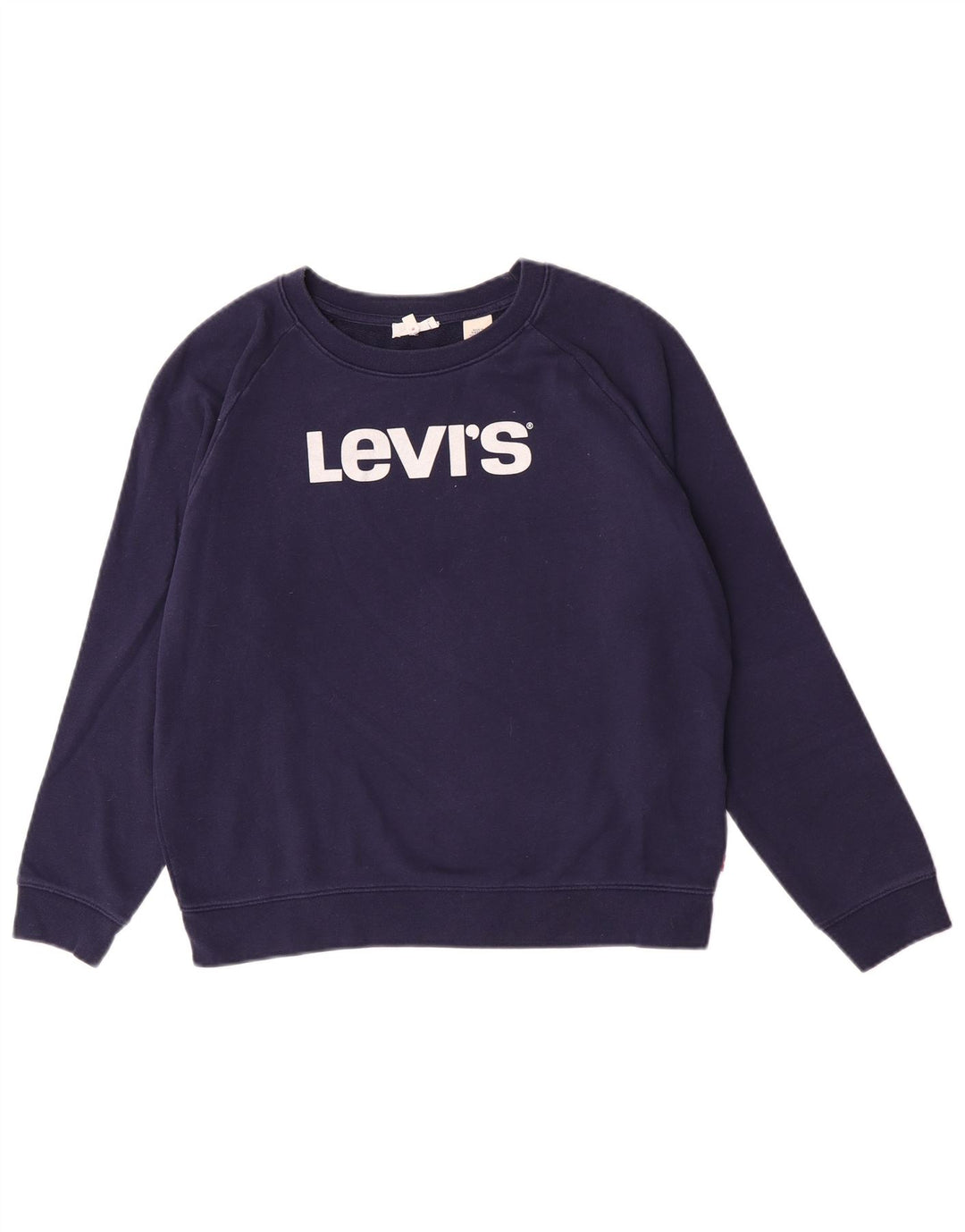 Levi's Womens Graphic Sweatshirt Jumper UK 14 Medium Navy Blue Cotton