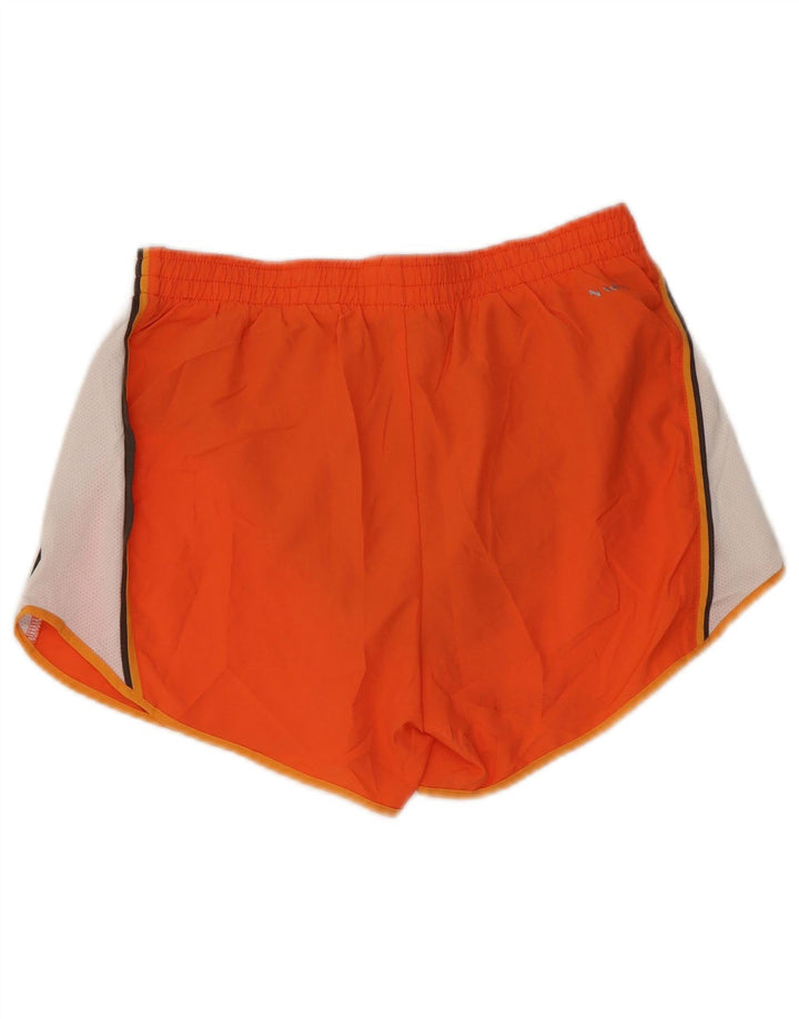 NIKE Womens Sport Shorts US 4/6 Small  Orange Colourblock Polyester