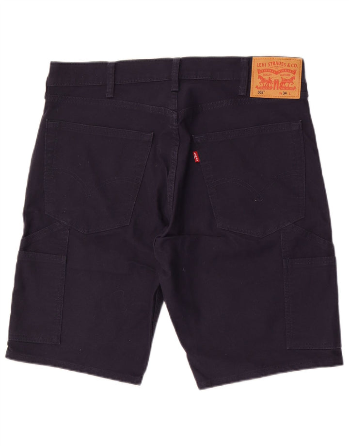 Levi's Mens 505 Casual Shorts W34 Large Navy Blue Cotton