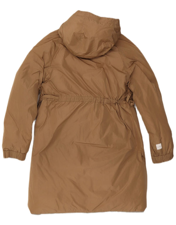Max Mara Womens Hooded Reversible Padded Coat UK 10 Small Beige Polyamide